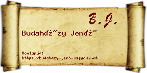 Budaházy Jenő névjegykártya